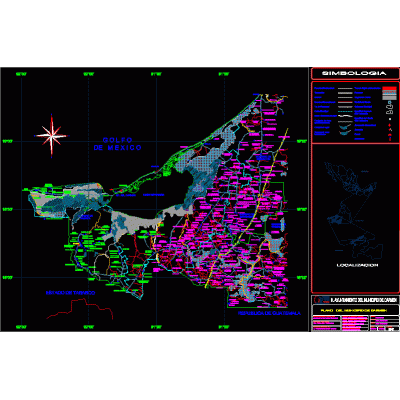 Plano del municipio de carme; campeche mexico