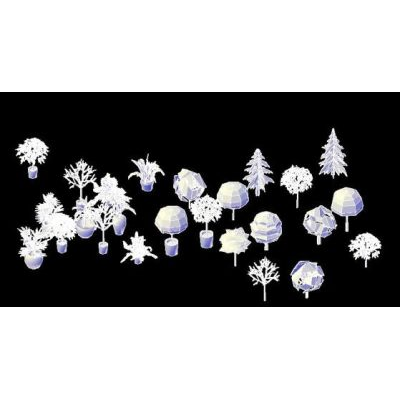 Trees and top view in 3d