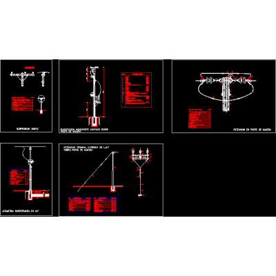Detail of poles for power lines