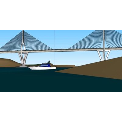 Puente con tirantes 3d