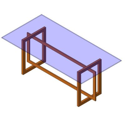 Minimalist Glass and Metal Table