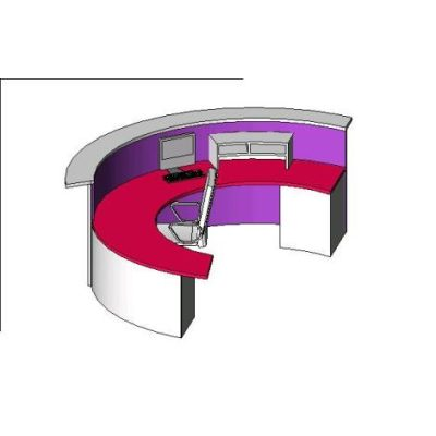 Escritorio medio circular 3d