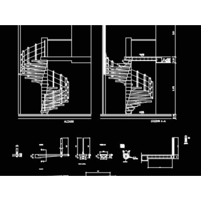 Escalera metalica tipo caracol - detalles