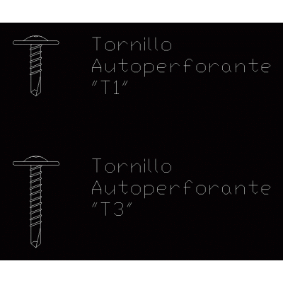 Tornillo autoperforante t1 y t3 (2d)