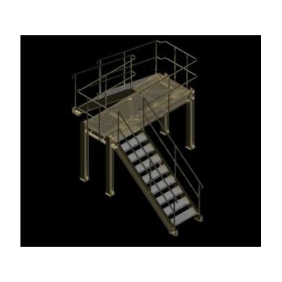 Escalera recta arquitectónica