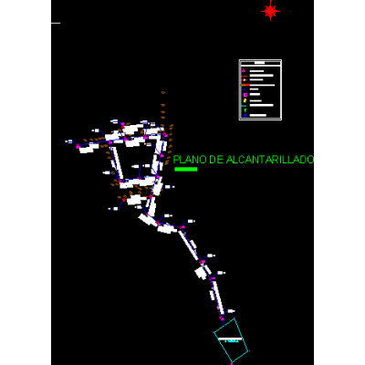 Plano de Alcantarillado Sanitario en Planta
