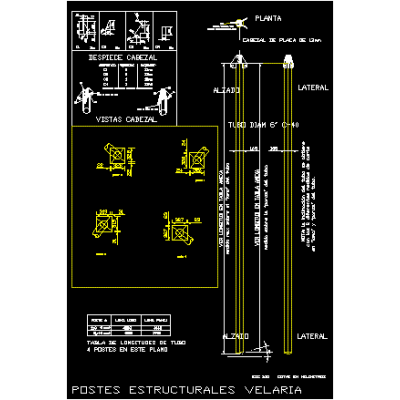 Postes estructurales velaria