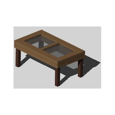 Contemporary Wood and Glass Table