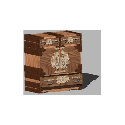 Elegant 3D Wooden Chest of Drawers