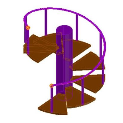 Escalera caracol en 3d