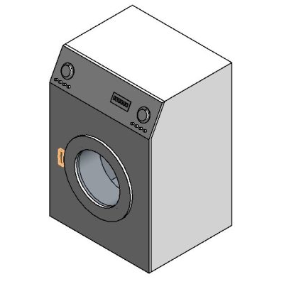 Descarga familias Revit gratis y objetos BIM en formato .RFA y .RVT 16 Lavarropa