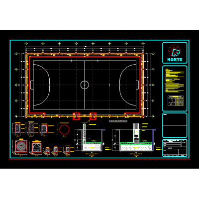 Cimentacion cancha de futbol de sala