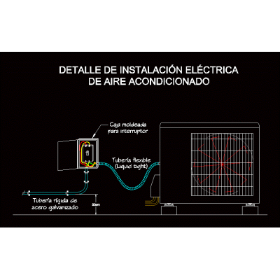 Detalle de instalacion de aire acondicionado split