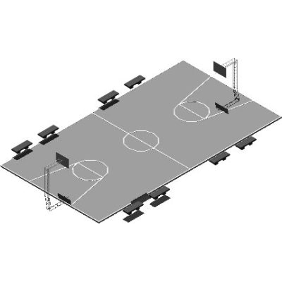 3d basketball court