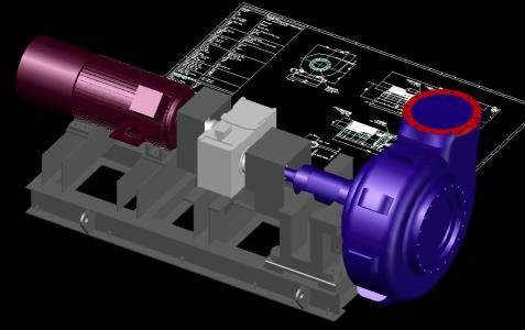 pompe hydraulique 3d
