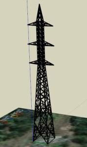 High voltage transmission tower 220kv - 3d