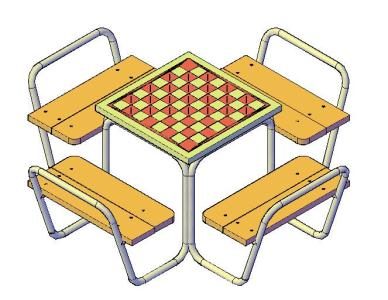 Mesa de ajedrez 3d