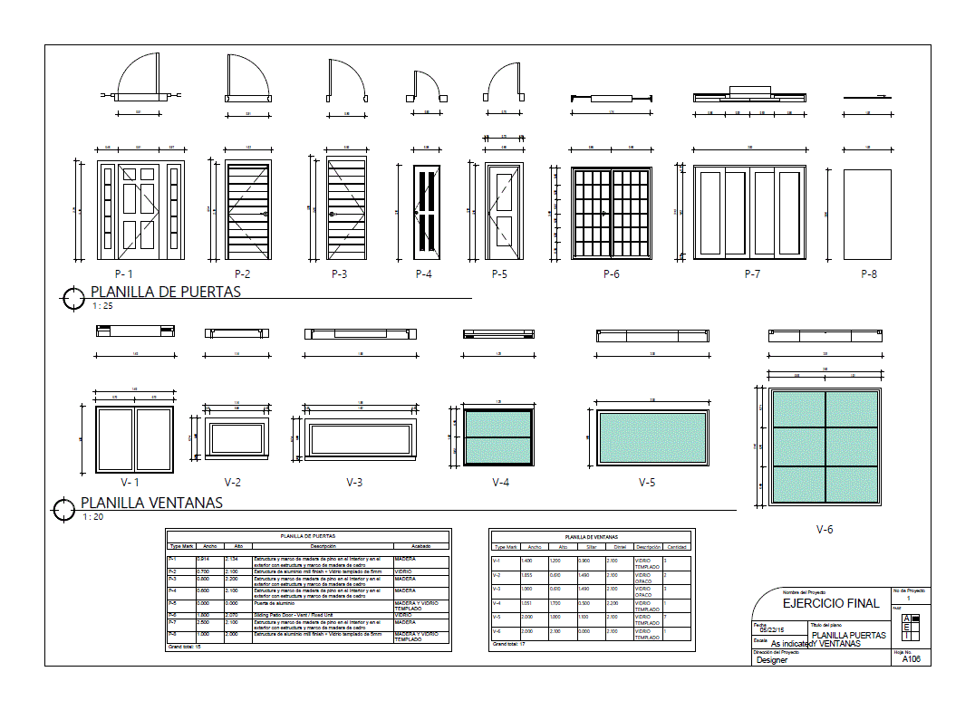 Plan of finishes and pdf sheets