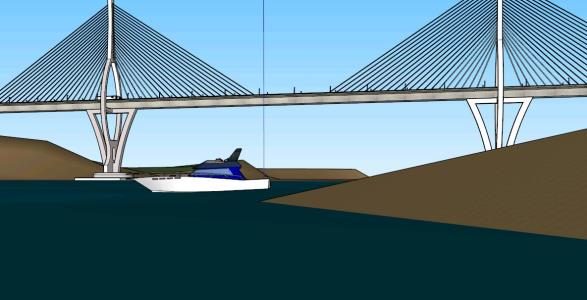 Puente con tirantes 3d