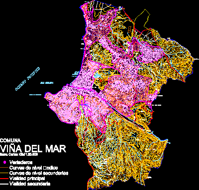 Vina del Mar commune map