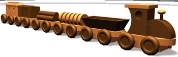 Trem de madeira - brinquedo