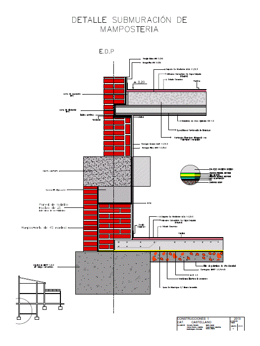Detail der Untermauerung des Mauerwerks