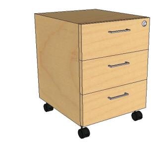 Rolling chest of drawers. Light table.
