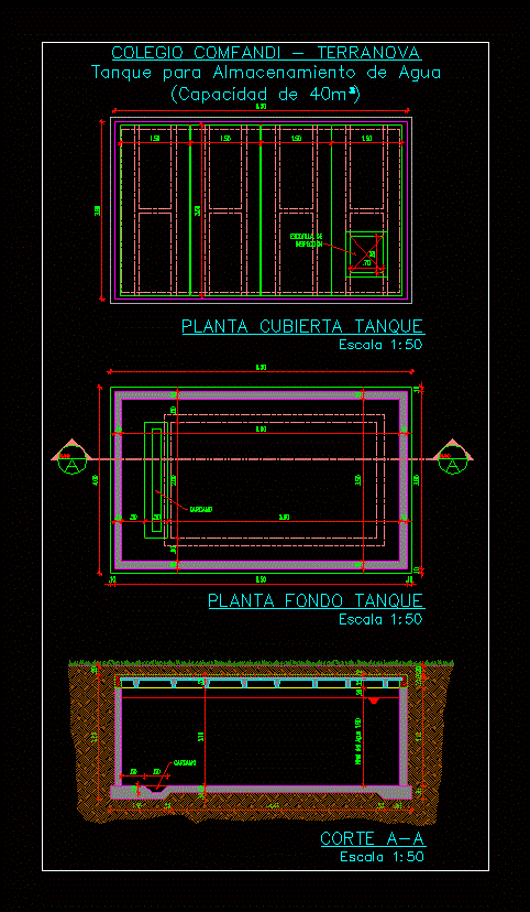 Under Ground And Overhead Water Tank Drawing In Dwg File Cadbull