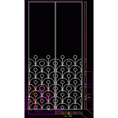 Door with forged rivet and exploded view