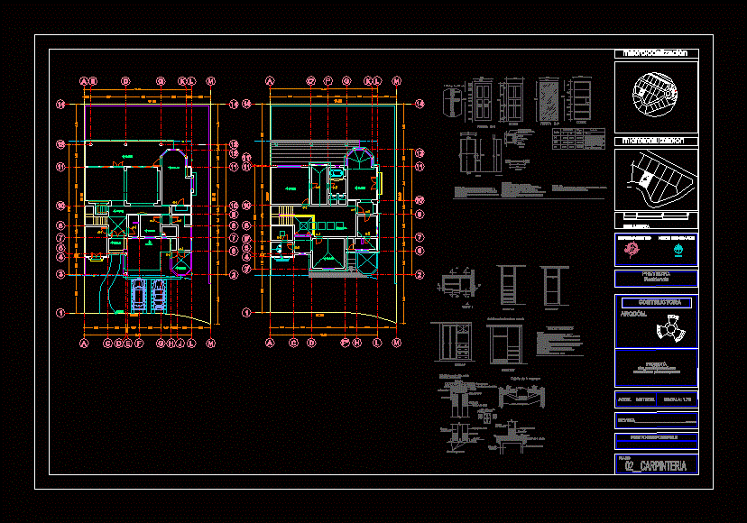 Carpentry plans of a house