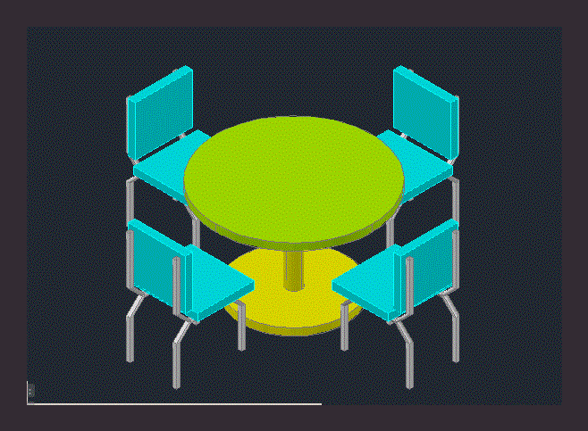 tavolo e sedie 3d