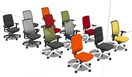 cadeiras de escritório 3d