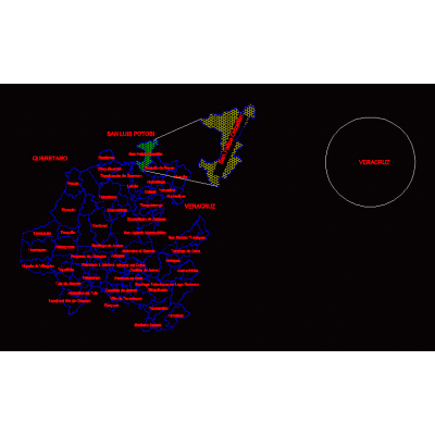Mapa estado de hidalgo mex.