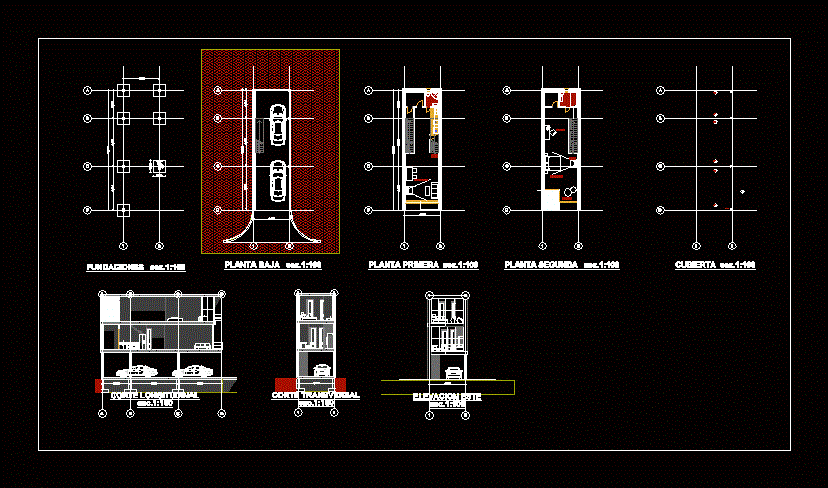 Schmales Gebäude mit 3 Etagen