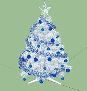 3D weißer Weihnachtsbaum