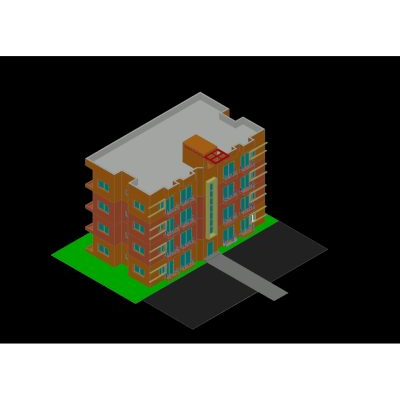Render 3D de Edificio Multifamiliar