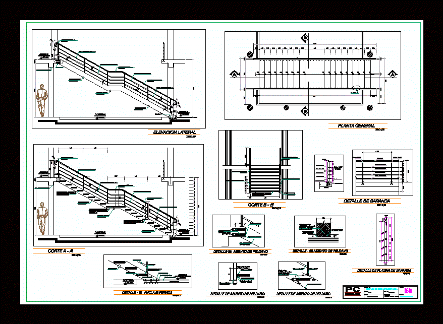Detalle de escalera metalica