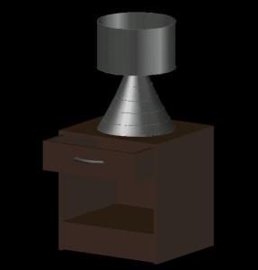 3D-Lampe und Tisch