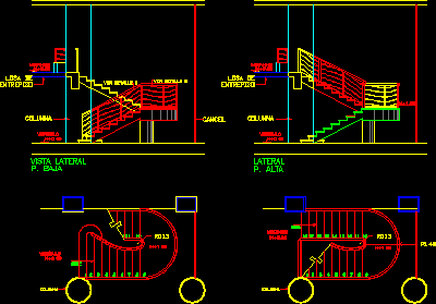 Staircase with semicircular landing