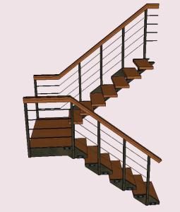 escada em forma de u