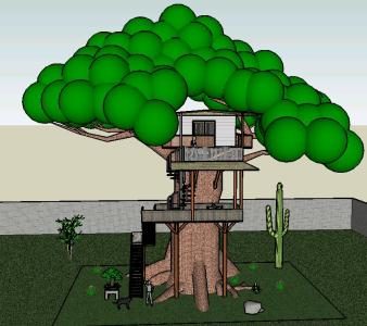 casa sull'albero 3d