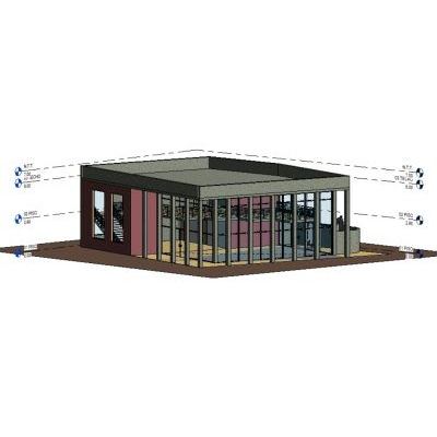Modelo 3d de salon de usos multiples