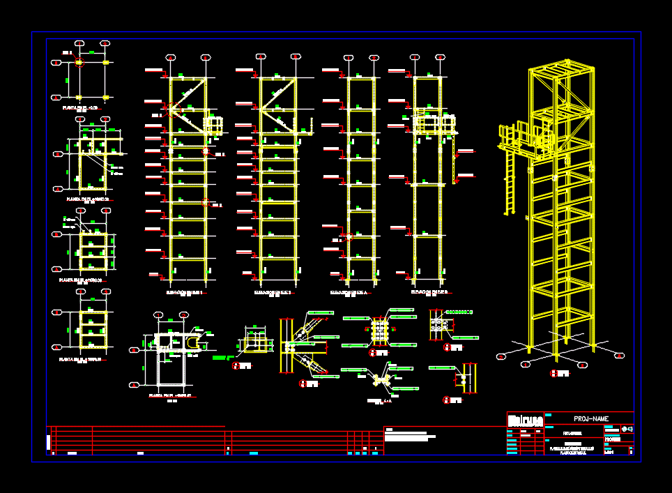 Aufzug mit Metallstruktur