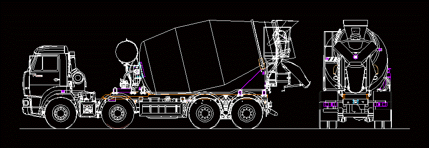 bloc camion malaxeur à béton