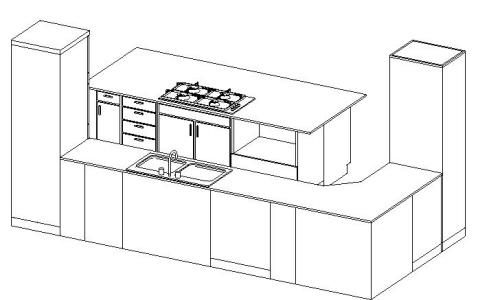 Equipped Kitchen In AutoCAD | CAD library