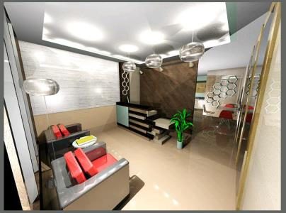 Büro-Empfangsbereich, Büro-Lobby-Interieur, 3D