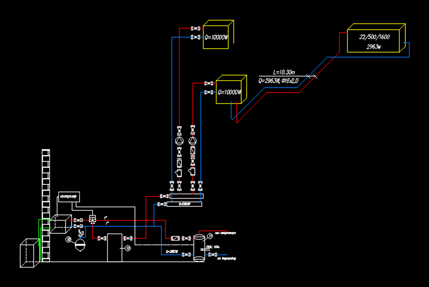 Sistema de separacion de bomba de calor de aire a agua