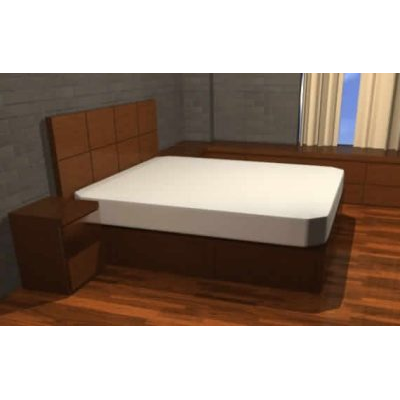 Cama kingsize con cajones y mueble