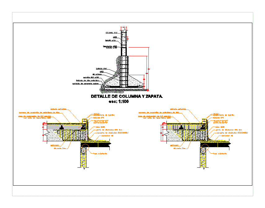 Detalhe da viga de concreto