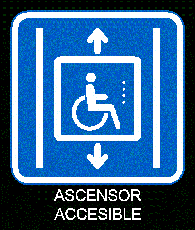 símbolo de elevador acessível